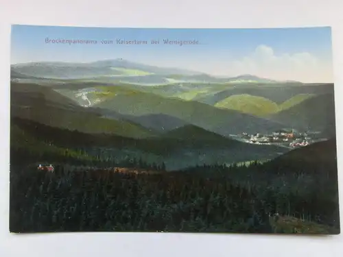 Alte AK Brockenpanorama v. Kaiserturm Wernigerode [aT72]