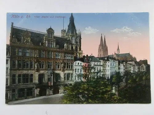 Alte AK Köln Alter Markt mit Rathaus um 1920 [aT87]