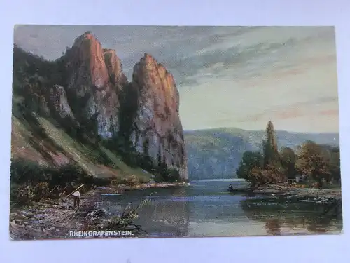 Alte AK Gemäldekarte Rheingrafenstein um 1920 [aT146]