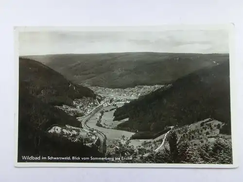 Alte AK Wildbad Schwarzwald Blick Enztal [aR427]