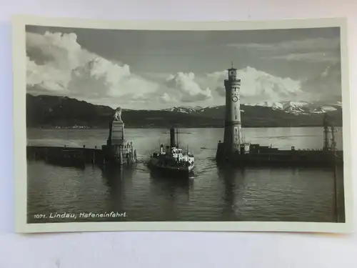 Alte AK Lindau Bodensee Hafeneinfahrt [aT200]