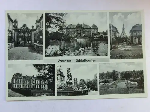 Alte AK Werneck Schlossgarten Mehrbildkarte [aT228]