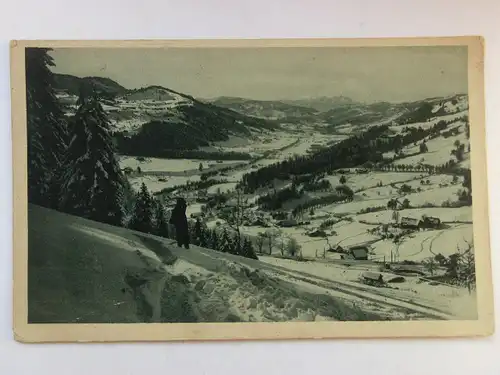 Alte AK Oberstaufen Allgäu Winter Schnee [aT233]