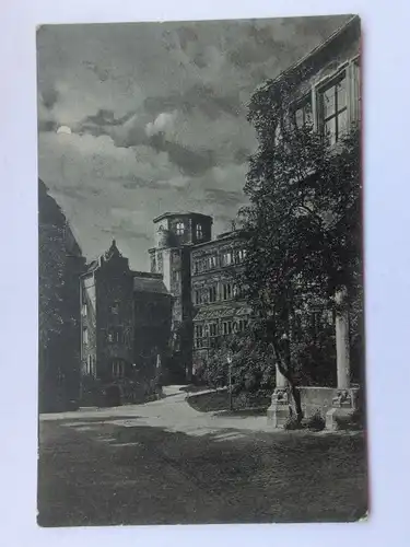 Alte AK Heidelberg Schlosshof Mondscheinkarte um 1925 [aT271]