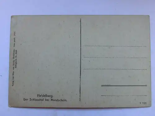 Alte AK Heidelberg Schlosshof Mondscheinkarte um 1925 [aT271]