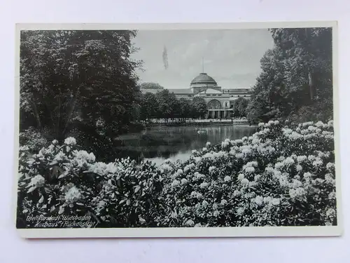 Alte AK Wiesbaden Kurhaus (Ecke fehlt) [aT340]