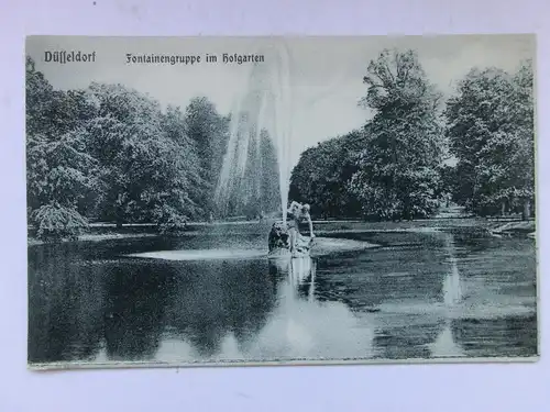 Alte AK Düsseldorf Fontainengruppe im Hofgarten [aT356]