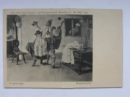 Alte AK Salontirolerin Tanz Tracht Tirol T. Aron C426