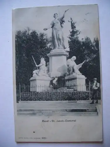 Alte AK Basel St. Jakob Denkmal um 1910 [C353]