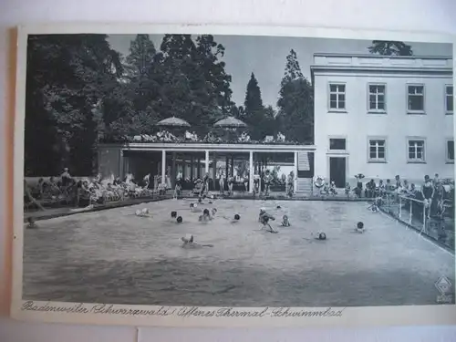 Alte AK Badenweiler Schwarzwald Schwimmbad 1940 [C493]