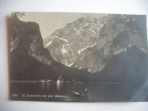 Alte AK Berchtesgaden St. Bartholomä Königssee 1908 [C584]