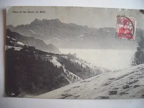 Alte AK Caux et les Dents Midi Martigny Wallis [C616]