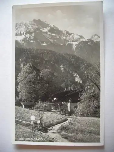 Alte AK Garmisch Partenkirchen Graseck Forsthaus [C638]