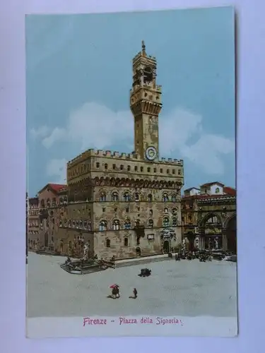 Alte AK Firenze Florenz Piazza della Signoria um 1920 [aT416]