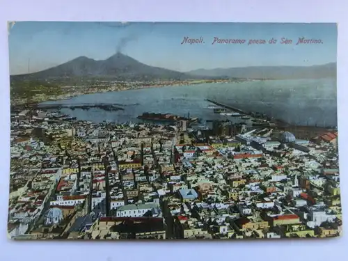 Alte AK Neapel Napoli Panorama Vesuv Vulkan [aT421]