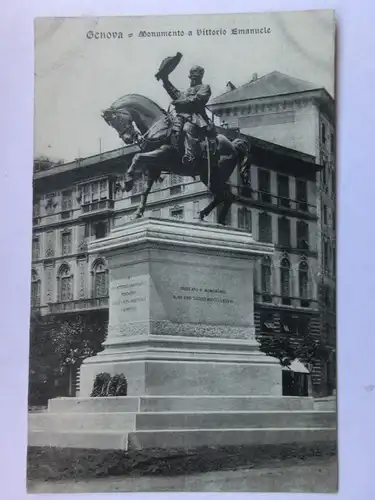 Alte AK Genova Monumento Vittorio Emanuele um 1910 [aT424]