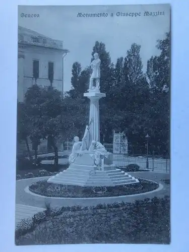 Alte AK Genova Genua Monumento a Giuseppe Mazzini um 1910 [aT425]