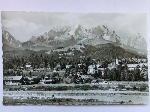 Alte AK Krün mit Zugspitze [aT496]