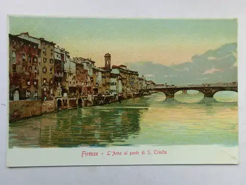 Alte AK Firenze Florenz L’Arno al ponte di S. Trinita [aT540]