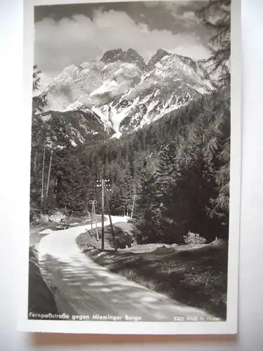 Alte AK Fernpassstraße gegen Mieminger Berge [C574]