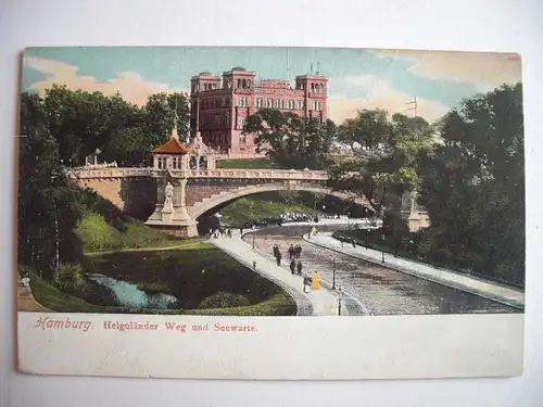 Alte AK Hamburg Helgoländer Weg und Seewarte um 1905 [C206]