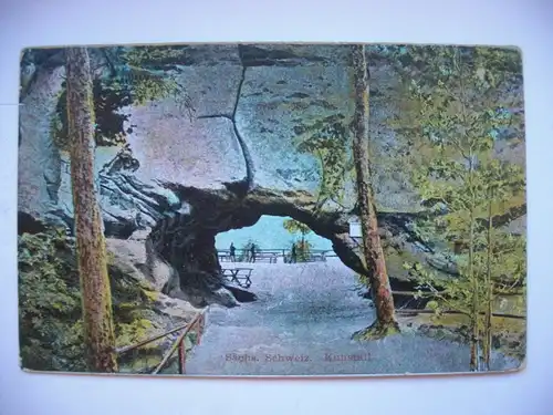 Alte AK Sächsische Schweiz Kuhstall [C349]