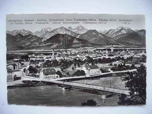 Alte AK Rosenheim mit Bergpanorama  [C125]