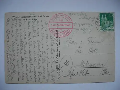 Alte AK Oberstdorf Winter gel. 1949 [C136]