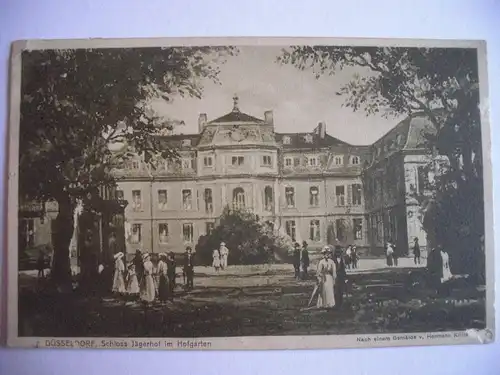 Alte AK Düsseldorf Jägerhof im Hofgarten [C253]