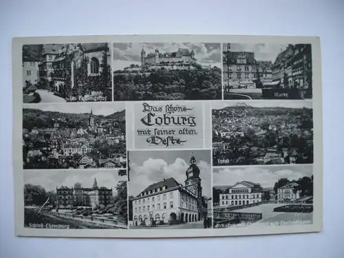 Alte AK Coburg Mehrbildkarte 1952 [C148]