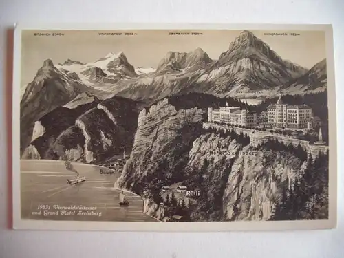 Alte AK Vierwaldstättersee mit Grandhotel Seelisberg [C761]