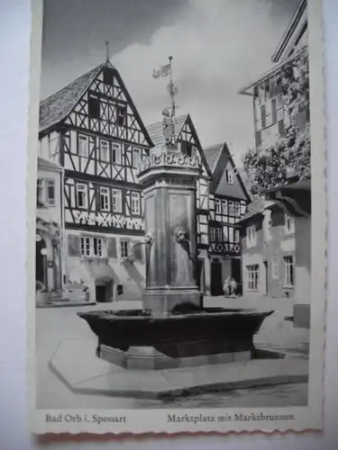 Alte AK Bad Orb Marktplatz mit Marktbrunnen [A182]