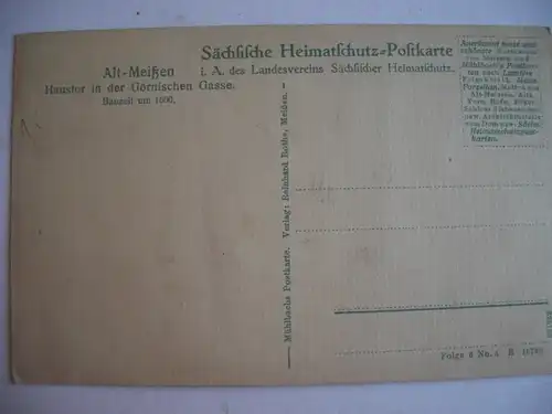 Alte AK Meissen Haustor in d. Görnischen Gasse [819]