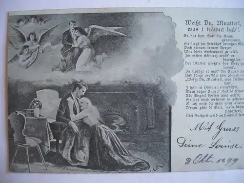 Alte AK Künstlerkarte Liedtext 1899 Weißt Du Mutter… [929]