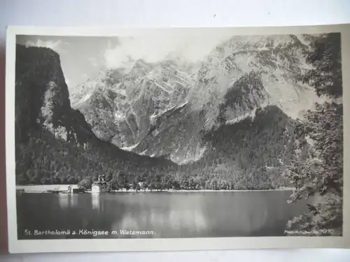 Alte AK St. Bartholomä Königsee mit Watzmann [188]