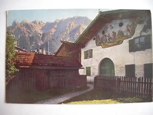 Alte AK Mittenwald bemaltes Bauernhaus [260]