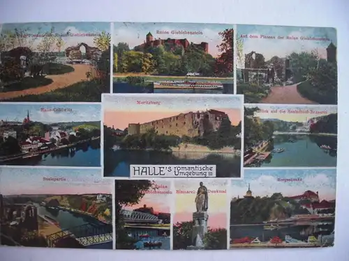 Alte AK Halle Mehrbildkarte 1921 [434]