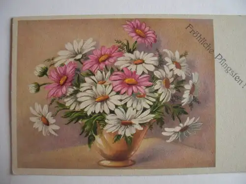 Alte AK Grußkarte Fröhliche Pfingsten Blumen [473]