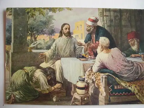 Alte AK Jesus Christentum Fusswaschung ? Bibel [480]