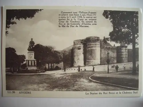 Alte AK Angers La Statue du Roi Rene et le Chateau [649]
