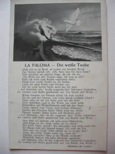 Alte AK La Paloma Liedtext Die weiße Taube [673]
