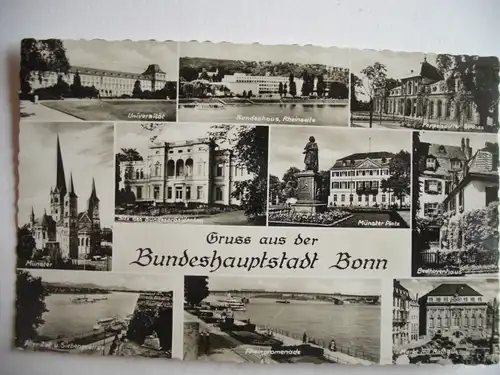 Alte AK Bundeshauptstadt Bonn Mehrbildkarte [A234]