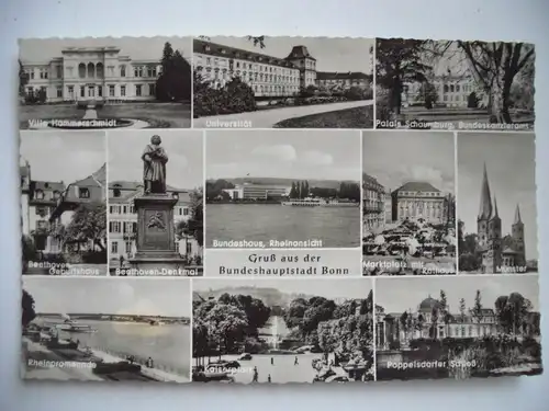 Alte AK Bundeshauptstadt Bonn Mehrbildkarte [A290]