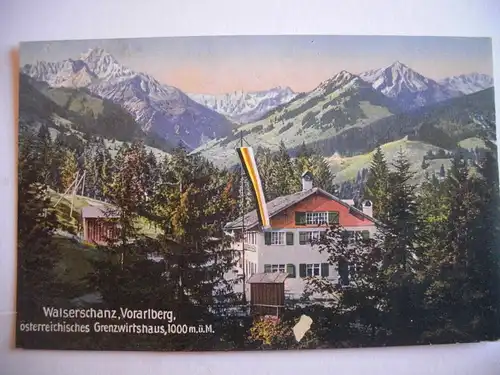 Alte AK Walserschanz Vorarlberg Grenzwirtshaus Grenze  [A1138]