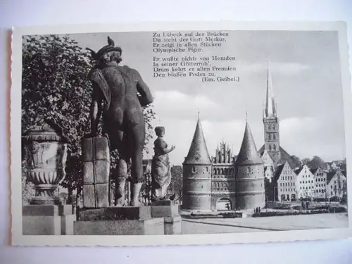 Alte AK Lübeck Merkur auf der Puppenbrücke [A1045]