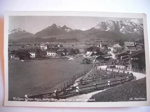 Alte AK Wallgau gegen Krünn Reitherspitze Arnspitzen… [A1137]