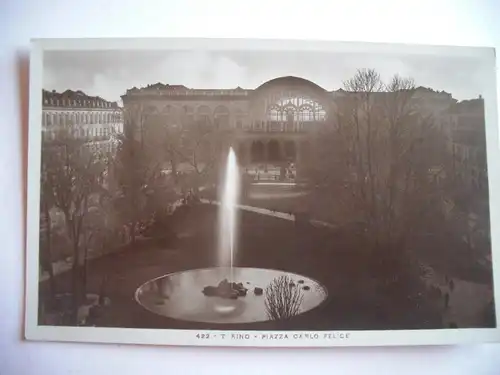 Alte AK Torino Piazza Carlo Felice Brunnen [A1169]