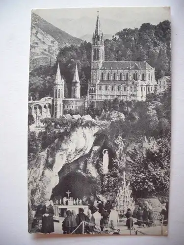 Alte AK Lourdes Basilika und Grotte [A1198]