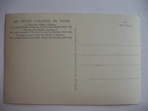 Alte AK Paris La Place l’Opera [A1200]