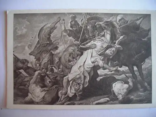 Alte AK Gemäldekarte Rubens Die Löwenjagd [A1245]